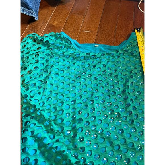 Unbranded Woman's Blue Short Sleeve Mermaid Vibes Casual Top Size Medium - Picture 11 of 13